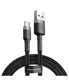 BASEUS CAFULE BRAIDED USB 2.0 CABLE USB-C MALE - USB-A MALE ΜΑΎΡΟ 3M (CATKLF-UG1) (BASCATKLF-UG1)