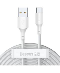 BASEUS SIMPLE WISDOM REGULAR USB 2.0 CABLE USB-C MALE - USB-A MALE ΛΕΥΚΌ 1.5M (TZCATZJ-02) (BASTZCATZJ-02)