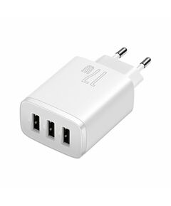 BASEUS ΦΟΡΤΙΣΤΉΣ ΧΩΡΊΣ ΚΑΛΏΔΙΟ ΜΕ 3 ΘΎΡΕΣ USB-A 17W ΛΕΥΚΌΣ (CCXJ020102) (BASCCXJ020102)