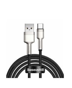 BASEUS CAFULE BRAIDED USB 2.0 CABLE USB-C MALE - USB-A MALE ΜΑΎΡΟ 2M (CAKF000201) (BASCAKF000201)