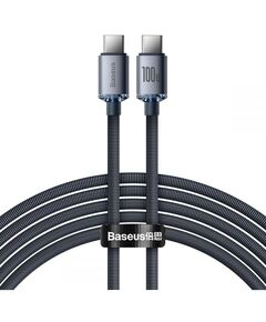 BASEUS CRYSTAL SHINE BRAIDED USB 2.0 CABLE USB-C MALE - USB-C MALE BLACK 2M (CAJY000701) (BASCAJY000701)