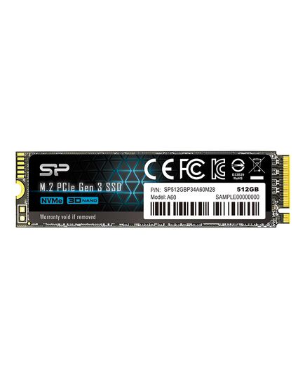 SILICON POWER SSD PCIE GEN3X4 P34A60 M.2 2280, 512GB, 2.200-1.600MB/S