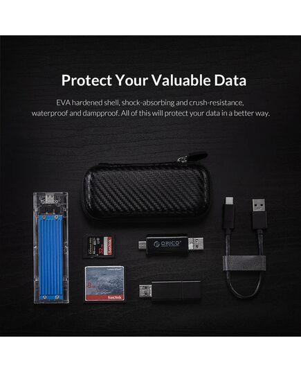 ORICO ΘΉΚΗ ΠΡΟΣΤΑΣΊΑΣ M2 SSD M2PH01-BK-BP, ΑΔΙΆΒΡΟΧΗ, ΜΑΎΡΗ