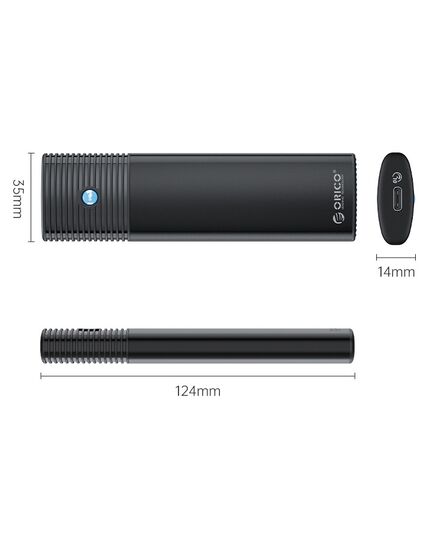 ORICO ΘΉΚΗ ΓΙΑ Μ.2 NVME SSD PWM2-G2-BK-EP, 10GBPS, ΈΩΣ 4TB, ΜΑΎΡΗ