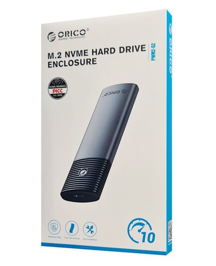 ORICO ΘΉΚΗ ΓΙΑ Μ.2 NVME SSD PWM2-G2-BK-EP, 10GBPS, ΈΩΣ 4TB, ΜΑΎΡΗ