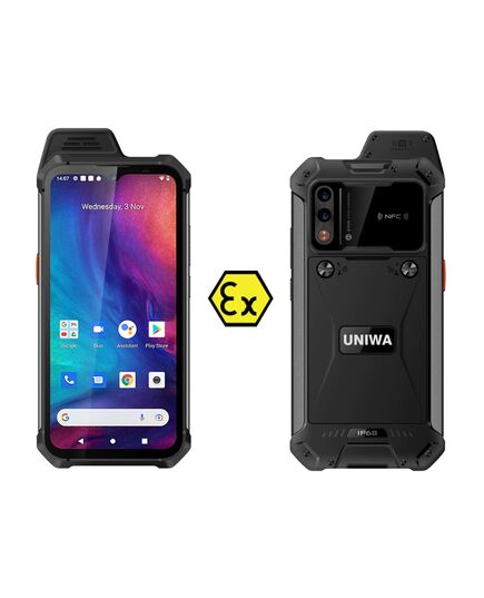 UNIWA SMARTPHONE W888, 6.3", 4/64GB, ΗΧΕΊΟ 2W, ATEX ZONE 2, IP68, ΜΑΎΡΟ