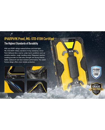 ULEFONE TABLET ARMOR PAD 2, 11" 8/256GB, 18600MAH, IP68/IP69K, 4G, ΜΑΎΡΟ