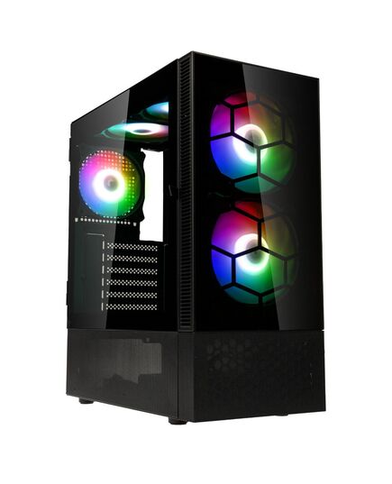 KOLINK OBSERVATORY MX GLASS ARGB MIDI TOWER CASE - BLACK (WITH 5 ARGB FANS - 2X140MM & 3X120MM)