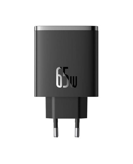 BASEUS ΦΟΡΤΙΣΤΉΣ ΧΩΡΊΣ ΚΑΛΏΔΙΟ ΜΕ ΘΎΡΑ USB-A ΚΑΙ 2 ΘΎΡΕΣ USB-C 65W POWER DELIVERY / QUICK CHARGE 3.0 ΜΑΎΡΟΣ CUBE PRO (P10152301113-00) (BASP10152301113-00)