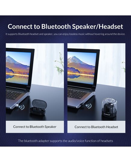 ORICO USB ΑΝΤΆΠΤΟΡΑΣ BLUETOOTH 5.0 BTA-508, ΜΑΎΡΟΣ