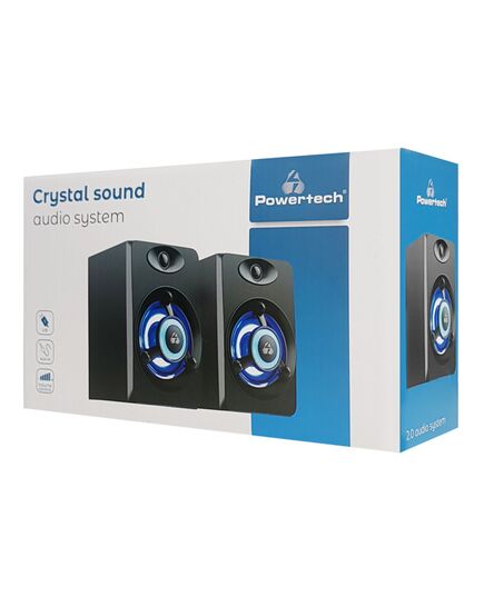 POWERTECH ΗΧΕΊΑ CRYSTAL SOUND PT-842, 2X 3W, 3.5MM, ΜΑΎΡΑ