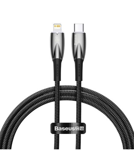 BASEUS USB-C CABLE FOR LIGHTNING GLIMMER SERIES, 20W, 1M BLACK (CADH000001) (BASCADH000001)