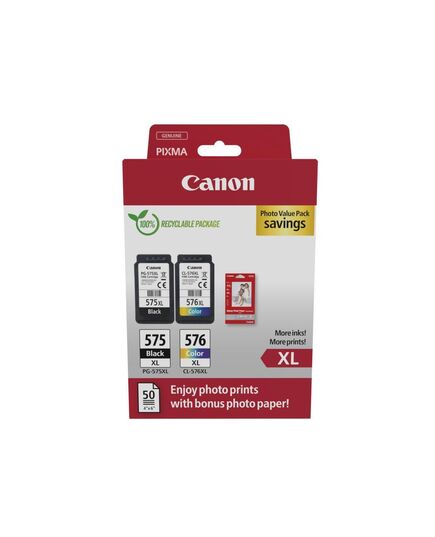 CANON ΜΕΛΆΝΙ INKJET PG-575XL/CL-576XL PH.VALUE PACK (5437C006) (CANCL-576XLPVP)