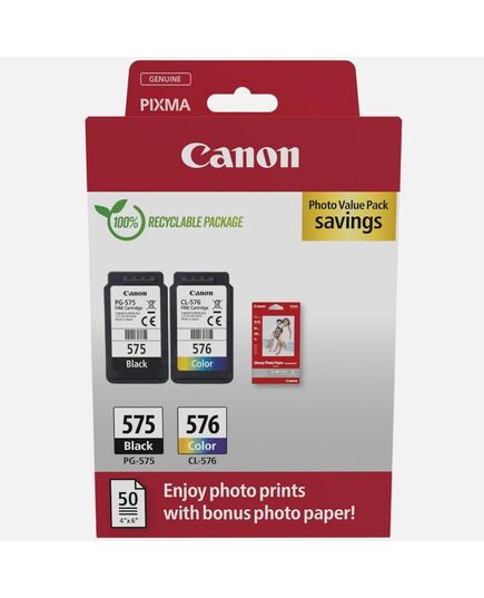 CANON ΜΕΛΆΝΙ INKJET PG-575/CL-576 PH.VALUE PACK (5438C004) (CANCL-576PVP)