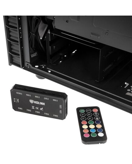 KOLINK OBSERVATORY LITE RGB MIDI-TOWER - TEMPERED GLASS - BLACK