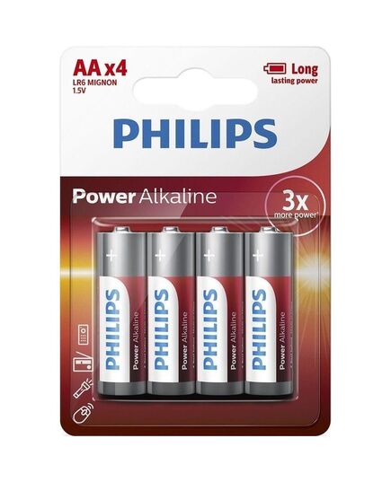 PHILIPS POWER ΑΛΚΑΛΙΚΈΣ ΜΠΑΤΑΡΊΕΣ AA 1.5V 4ΤΜΧ (LR6P4B/10) (PHILR6P4B-10)