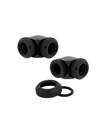 CORSAIR OD FITTING PIPE HYDRO X SERIES XF HARDLINE 90°  TWIN PACK - BLACK - CX-9052022-WW