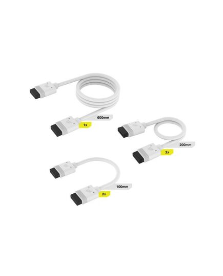 CORSAIR DIY CABLE KIT ICUE LINK (1X600/2X200/2X100MM) WITH STRAIGHT CONNECTORS - WHITE - CL-9011126-WW