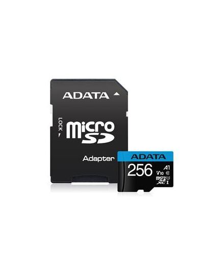 ADATA SDXC MICRO 256GB PREMIER AUSDX256GUICL10A1-RA1, CLASS 10, UHS-1, V10, SD ADAPTER, LTW.