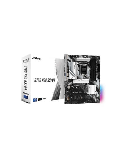 ASROCK MB B760 PRO RS/D4, SOCKET INTEL LGA1700 14TH/13TH/12TH GEN INTEL CPU, CS INTEL B760, 4 DIMM DDR4, HDMI/DP, 2.5 GIGABIT LAN, ATX, 3YW