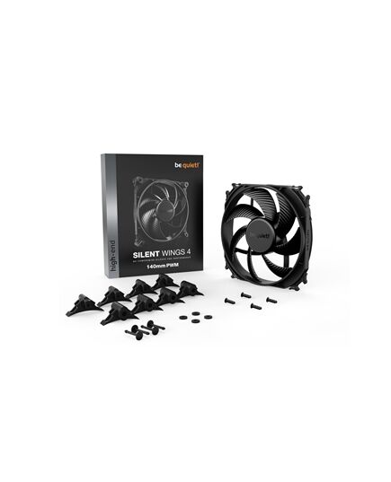 BEQUIET FAN SILENT WINGS 4 140MM PWM BL096, 1100RPM, 51,3CFM/87,16M3/H, 13,6 DB, LIFESPAN 300000H, BLACK, 5YW.
