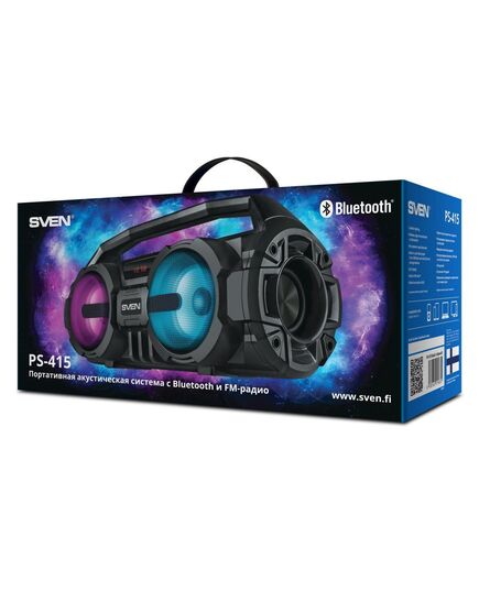 SVEN 2.0 PORTABLE SPEAKER PS-415 BLACK 2X6W BLUETOOTH (SV-019631)