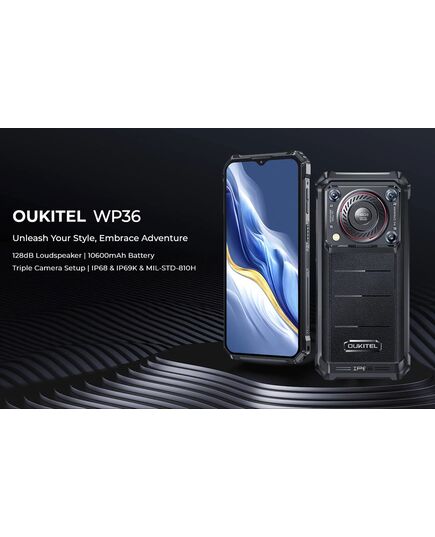 OUKITEL SMARTPHONE WP36, 6.52", 8/128GB, IP68/IP69K, 10600MAH, ΜΑΎΡΟ