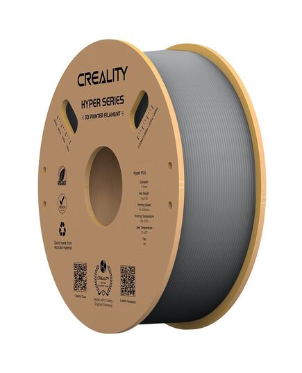 CREALITY HYPER PLA GREY 3D PRINTER FILAMENT, HIGH SPEED, 1 KG SPOOL1.75 3301010340 GRAY