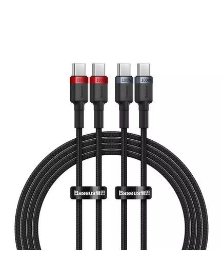 BASEUS CABLE CAFULE USB-C TO USB-C 100W1M 2PSC RED BLACK GREY BLACK (P10318306003-00) (BASP10318306003-00)