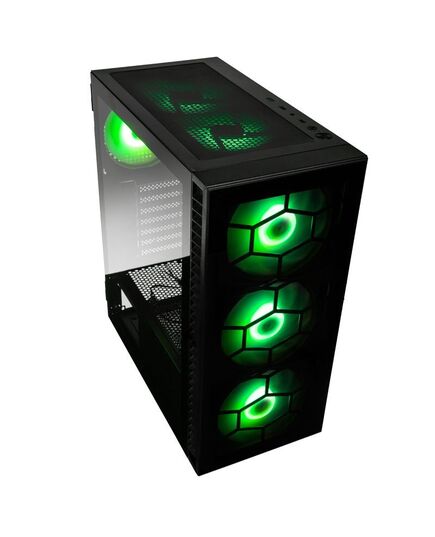 KOLINK OBSERVATORY HF PLUS GLASS ARGB PWM MIDI TOWER CASE - BLACK (WITH 6X120MM ARGB PWM FANS)