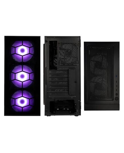 KOLINK OBSERVATORY HF PLUS GLASS ARGB PWM MIDI TOWER CASE - BLACK (WITH 6X120MM ARGB PWM FANS)