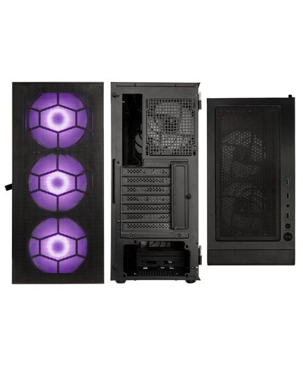 KOLINK OBSERVATORY HF PLUS MESH ARGB PWM MIDI TOWER CASE - BLACK (WITH 6X120MM ARGB PWM FANS)