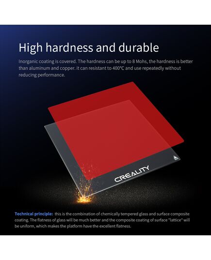 CREALITY CARBORUNDUM GLASS PLATFORM KIT 235Χ235Χ4 ENDER-3 /3 V2/3 PRO/5/5S/5 PRO/3 KR/CR20/CP-01