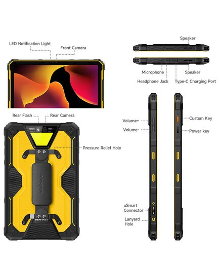 ULEFONE TABLET ARMOR PAD 2, 11" 8/256GB, 18600MAH, IP68/IP69K, 4G, ΜΑΎΡΟ