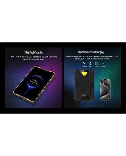 ULEFONE TABLET ARMOR PAD 2, 11" 8/256GB, 18600MAH, IP68/IP69K, 4G, ΜΑΎΡΟ