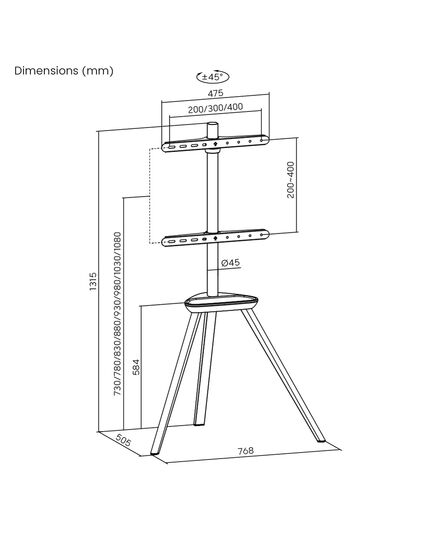 BRATECK ΒΆΣΗ ΔΑΠΈΔΟΥ FS35-44F-02 ΓΙΑ ΤΗΛΕΌΡΑΣΗ 45-65" ΈΩΣ 40KG, ΜΕ ΡΆΦΙ