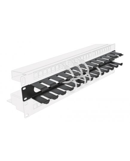 POWERTECH CABLE MANAGEMENT NETW-0028 ΓΙΑ RACK 19"/1U, ΜΕΤΑΛΛΙΚΌ, ΜΑΎΡΟ