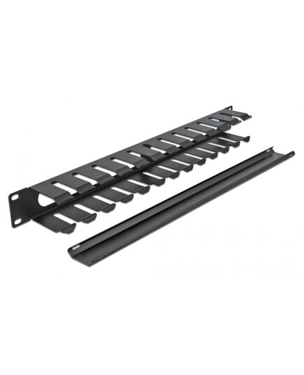 POWERTECH CABLE MANAGEMENT NETW-0028 ΓΙΑ RACK 19"/1U, ΜΕΤΑΛΛΙΚΌ, ΜΑΎΡΟ