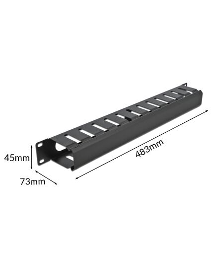 POWERTECH CABLE MANAGEMENT NETW-0028 ΓΙΑ RACK 19"/1U, ΜΕΤΑΛΛΙΚΌ, ΜΑΎΡΟ