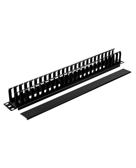 POWERTECH CABLE MANAGEMENT NETW-0029 ΓΙΑ RACK 19"/1U, ΠΛΑΣΤΙΚΌ, ΜΑΎΡΟ