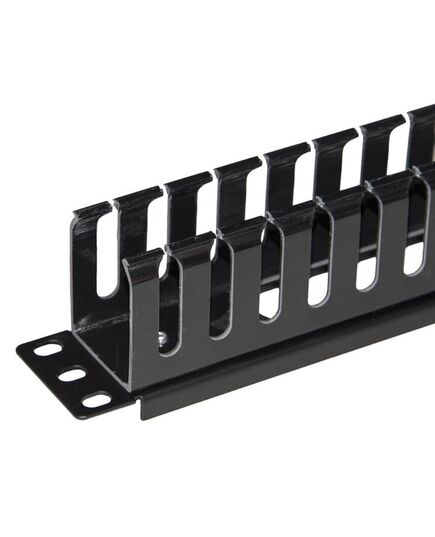 POWERTECH CABLE MANAGEMENT NETW-0029 ΓΙΑ RACK 19"/1U, ΠΛΑΣΤΙΚΌ, ΜΑΎΡΟ