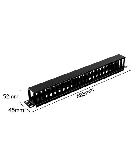 POWERTECH CABLE MANAGEMENT NETW-0029 ΓΙΑ RACK 19"/1U, ΠΛΑΣΤΙΚΌ, ΜΑΎΡΟ