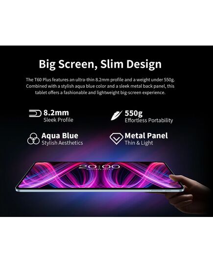 TECLAST TABLET T60 PLUS, 12", 6/128GB, 4G, ANDROID 14, 8000MAH, ΜΠΛΕ