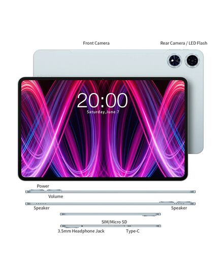 TECLAST TABLET T60 PLUS, 12", 6/128GB, 4G, ANDROID 14, 8000MAH, ΜΠΛΕ