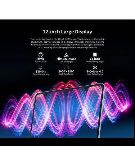 TECLAST TABLET T60 PLUS, 12", 6/128GB, 4G, ANDROID 14, 8000MAH, ΜΠΛΕ