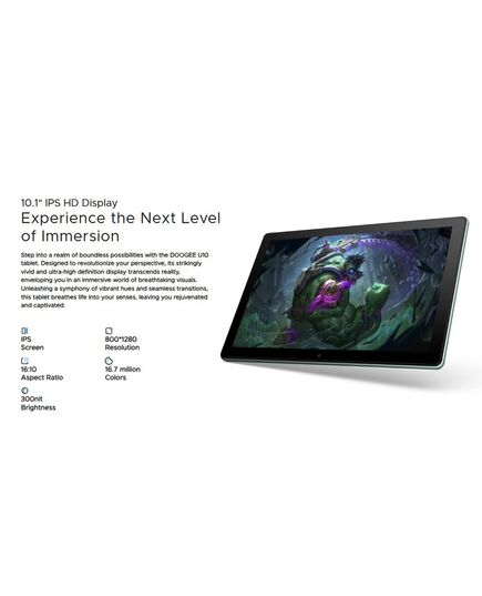 DOOGEE TABLET U10, 10.1", 4/128GB, ANDROID 13, 5060MAH, ΓΚΡΙ