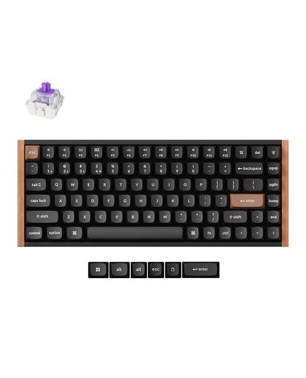 KEYCHRON K2 HE (K2H-F1) WIRELESS MAGNETIC HALL EFFECT RGB KEYBOARD 75% US LAY. SPECIAL WOOD EDITION