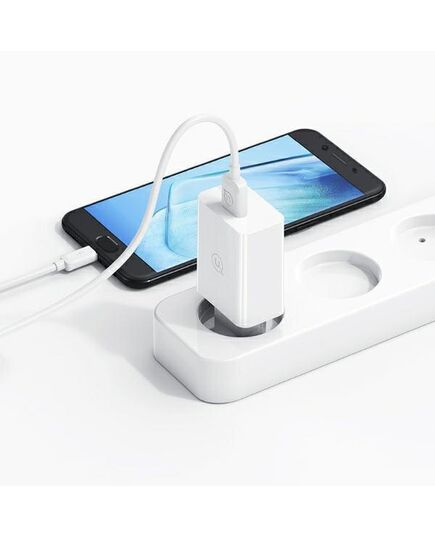 USAMS ΦΟΡΤΙΣΤΉΣ ΤΟΊΧΟΥ SCXLTZ01 ΜΕ ΚΑΛΏΔΙΟ MICRO USB, USB, 18W, ΛΕΥΚΌΣ