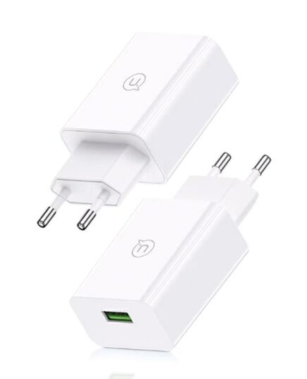 USAMS ΦΟΡΤΙΣΤΉΣ ΤΟΊΧΟΥ SCXLTZ03 ΜΕ ΚΑΛΏΔΙΟ LIGHTNING, USB, 18W, ΛΕΥΚΌΣ