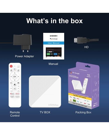 H96 MAX TV BOX H313, 4K, 2/16GB, WIFI 6, BLUETOOTH, ANDROID 14